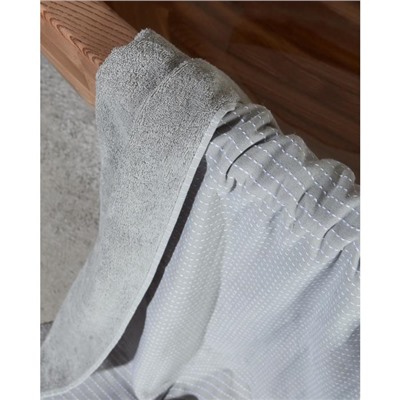 Полотенце двухстороннее "Этель" Олимп светло-серый 70 х140 см, 380 г/м2, 100% хлопок