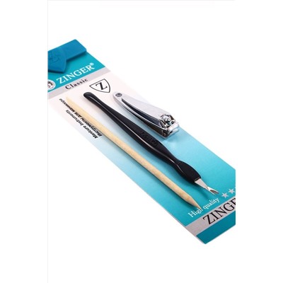 Zinger Набор маникюрных инструментов: книпсер, триммер, апельсиновая палочка / Classic SIS-44, 3 предмета KRISTALLER, 1111849