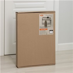 Вешалка настенная с полкой, 9 крючков, 2 яруса, 73×22×58 см, коричневая