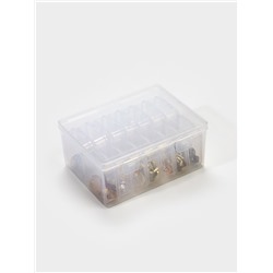 Органайзер для украшений QF, антиокислительный на 14 ячеек, 16.5×12×6 см, прозрачный
