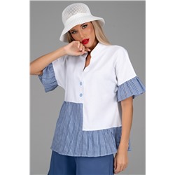 Блузка Памела (белый/полоска)