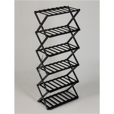 Стеллаж универсальный, 6 полок, 50×25×110 см, напольный, открытый, чёрный, Greengo