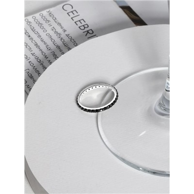 Кольцо из серебра с фианитами родированное 111-10-76-20р