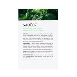 Ополаскиватель для полости рта антибактериальный SADOER, мята, 10 шт. по 13 мл