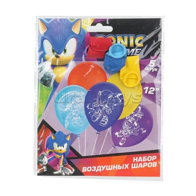 Латексные шары - набор 5 шт "Соник" (30 см)