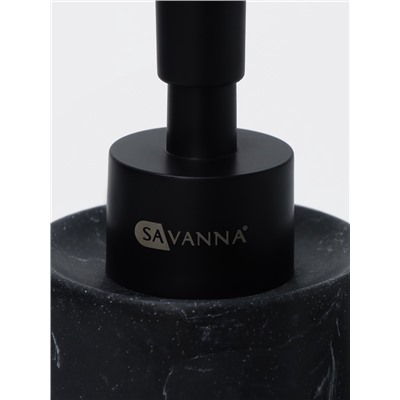 Набор аксессуаров для ванной комнаты SAVANNA, 3 предмета, дозатор, стакан, мыльница, чёрный