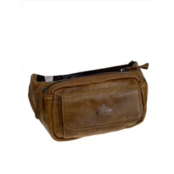 Мужская сумка на пояс из натуральной кожи, цвет коричневый