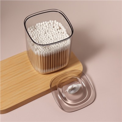 Органайзер для хранения «Пеликан», с крышкой, 9×9×13.5 см, белый, прозрачный