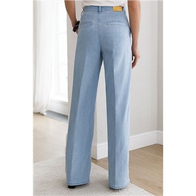 Прямые джинсы трубы со стрелками из эластичного денима VILATTE, 1230656