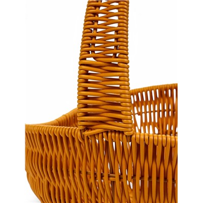 Корзина плетёная для хранения, 34×26×14 см, ручка h=20 см, коричневая