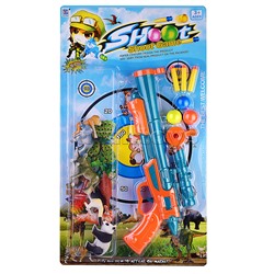 Оружие "Охотник" с набором животных, мягкими пулями и шариками, на листе