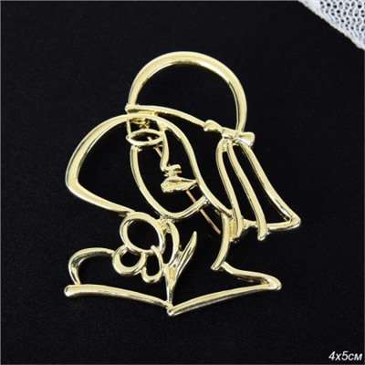 Брошь Дама / 2813-1 /уп 24/