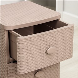 УЦЕНКА Комод 3-х секционный «Плетенка», 37.5×36×63 см, какао