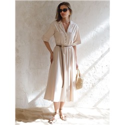 Платье в стиле сафари с отложным воротником