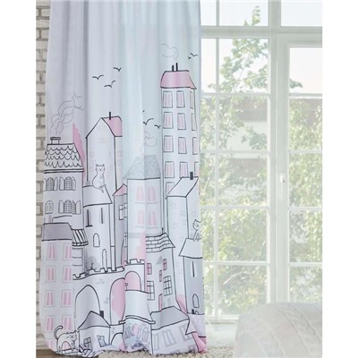 Шторы портьерные «Этель» Sweet home rose, 145×260 см, 2 шт., габардин