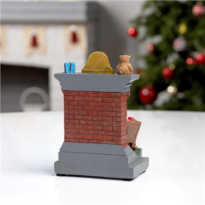 Светодиодная фигура «Камин» 13×9×6 см, полистоун, батарейки АААх2 (не в комплекте), свечение тёплое белое