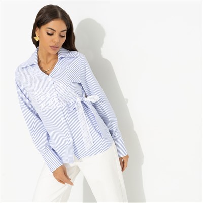 Рубашка с эффектом многослойности, Модная цель (белая)