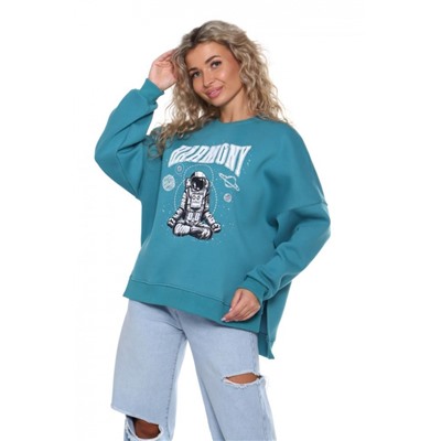 Толстовка женская ТЖ003-29ф (Сине-зеленый)