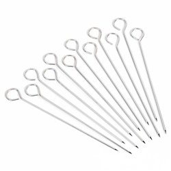 Набор шпажек - шампуров для шашлыка 12 шт., 20 см, рукоять - кольцо, металлические