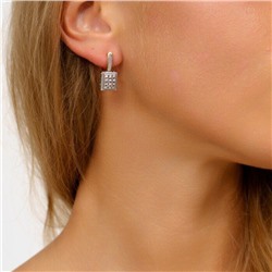 Комплект ювелирной бижутерии Итальянское золото (покрытие желтое 14к), серьги и кольцо 19 р, покрытие позолота и посеребрение, вставка: фианиты, цвет: прозрачный, арт.213.052-19