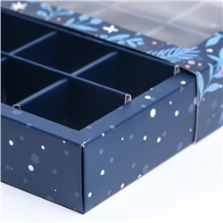 Коробка под 16 конфет «Новогодняя», 17.5×17.5×3.5 см
