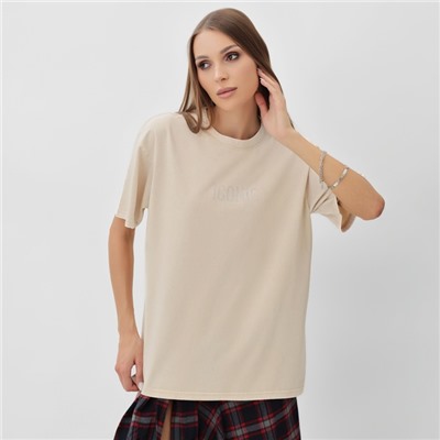 Футболка женская из вареного хлопка Mist Icon, размер 42-44, цвет молочный