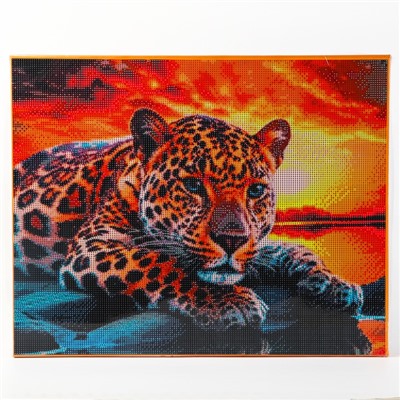 Алмазная вышивка полное заполнение «Гепард», на раме, 40×50 см