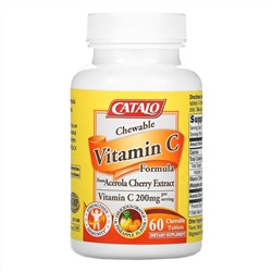 Catalo Naturals, Chewable Vitamin C, Orange Pineapple, 200 mg, 60 Chewable Tablets