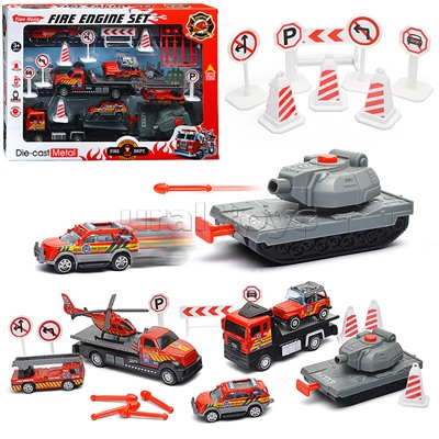 Набор машин "Пожарные спецслужбы" металл, в коробке