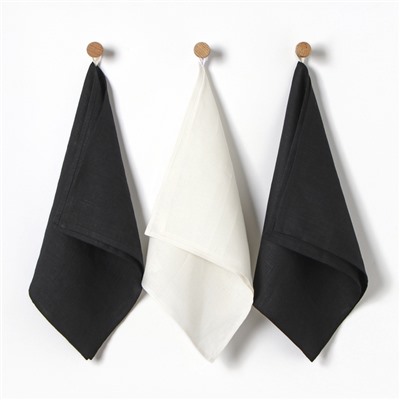 Набор полотенец кухонный «Этель» Linen style, МИКС, 40×70-3 шт., 100% лён