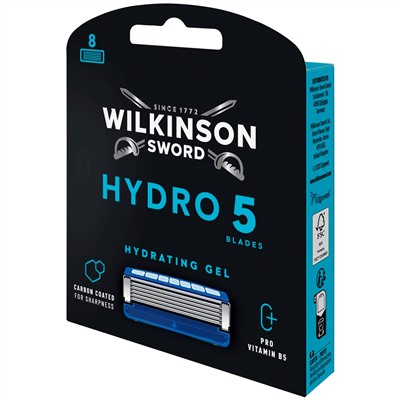 Кассеты для бритвы Schick (Wilkinson Sword) HYDRO-5 Carbon Coated Hydrating Gel (8шт)