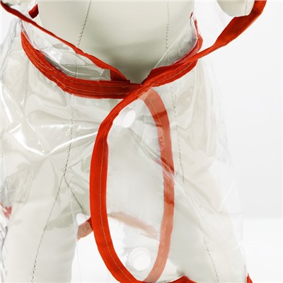 Дождевик для собак, размер M, ДС 26, ОГ 38-41, ОШ 40 см, красный