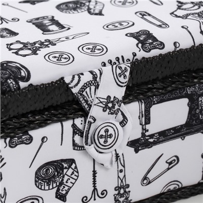 Шкатулка для рукоделия и шитья «Швейные атрибуты», хранение ниток, иголок, мелочи, 24×16×11 см