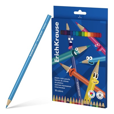 Карандаши 18 цветов ErichKrause Color Friends, трехгранные, пластиковые, МИКС
