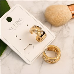 Серьги коллекция "Xuping" покрытие позолота, вставка: фианиты, арт.004.087