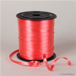 Лента декоративная 0,5см х 250 ярд / ZH24-002red /уп 100/красная