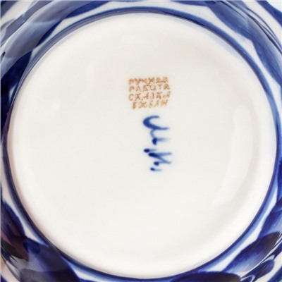 Розетка под варенье гжель «Орнамент», бело-синий, керамика