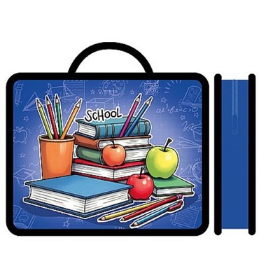 Папка пластиковая А4 на молнии с ручками 33х26х7,5 см ПМ-А4-26 "ДЕНЬ ЗНАНИЙ 2026" Пчелка