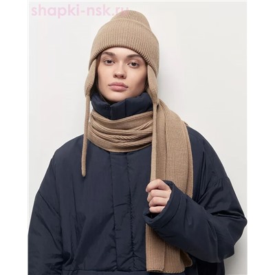018 KWH Комплект женский (ушанка+шарф) (56-58)
