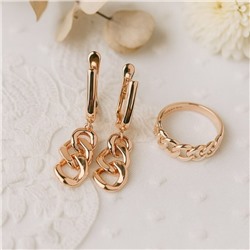 Комплект в виде цепочек, ювелирная бижутерия коллекция "Дубай" покрытие позолота, арт.215.529-19