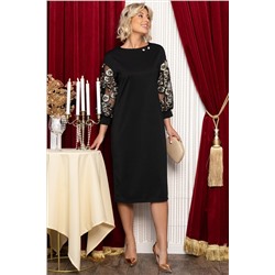 Платье Мисс Элегантность НЬЮ (черное/золото) П14745-18М