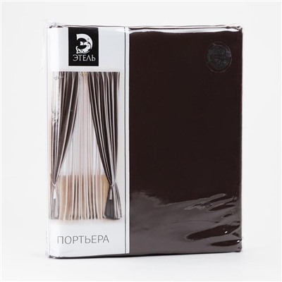 Штора блэкаут портьерная «Этель», 200×250 см, шоколадная