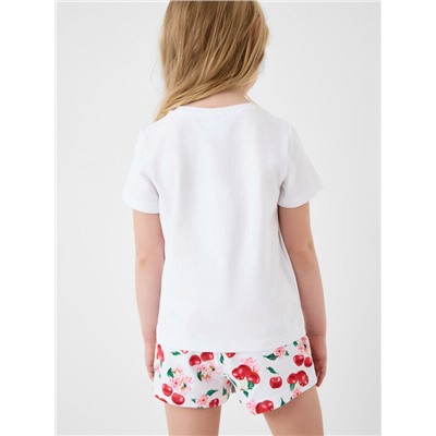 Комплект трикотажный для девочек: фуфайка (футболка), шорты