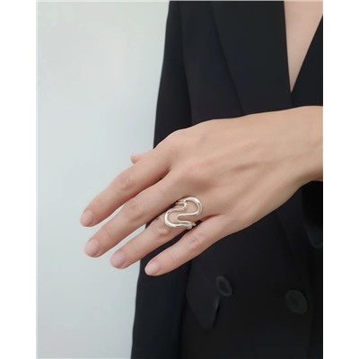 Кольцо с белым серебрением