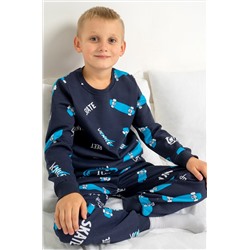 Хлопковая пижама для мальчика из футера с начесом Happyfox