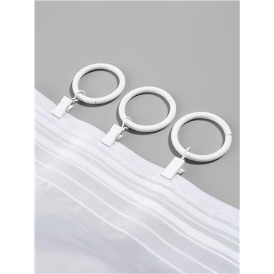 Кольцо для карниза, с зажимом, d=38/48 мм, 10 шт., белое