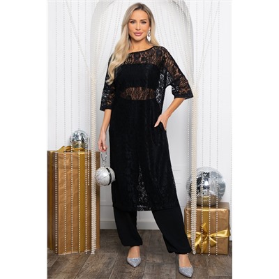 Платье-туника кружевное Ортея (черное) П14594-10М