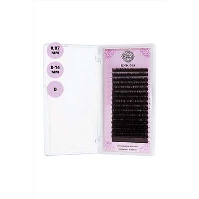 Enigma Ресницы на ленте Микс 16 линий 8-14 мм, D, 0,07 мм, мокка KRISTALLER, 1130551