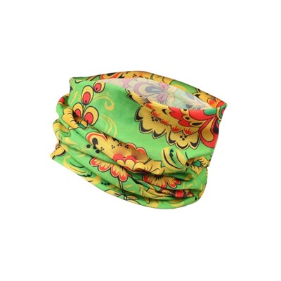 Бафф туристический «Хохлома» для защиты от ветра и пыли, зелёный