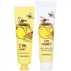 Tony Moly, I'm Honey (мед), маска и крем для рук, набор из 4 предметов